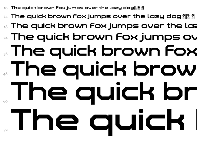 Zelta-Six font waterfall